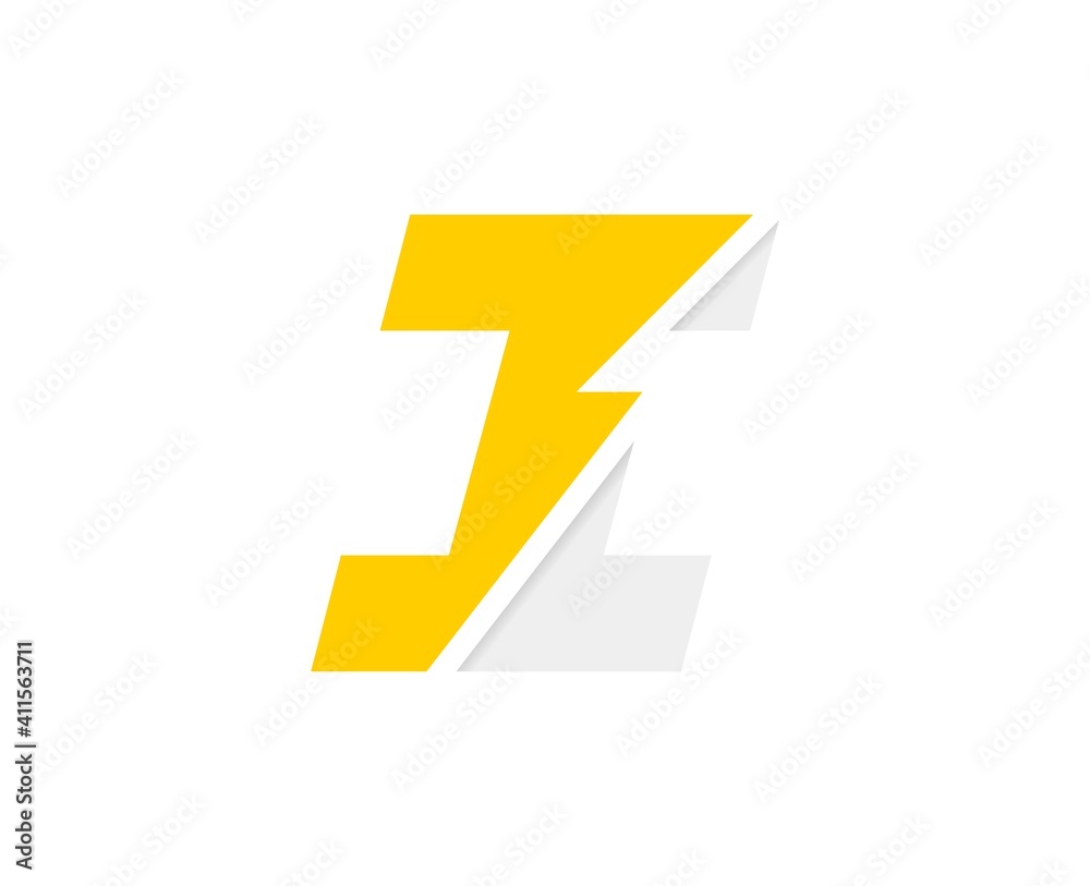 I letter logo, vector font with lightning flash power icon I letter logo, vector font with lightning flash power icon