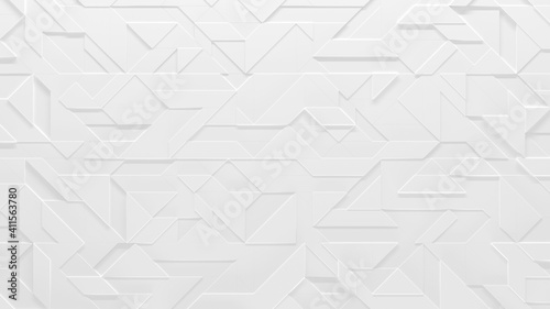 White Abstract Pattern  Geometric 3D Illustration 