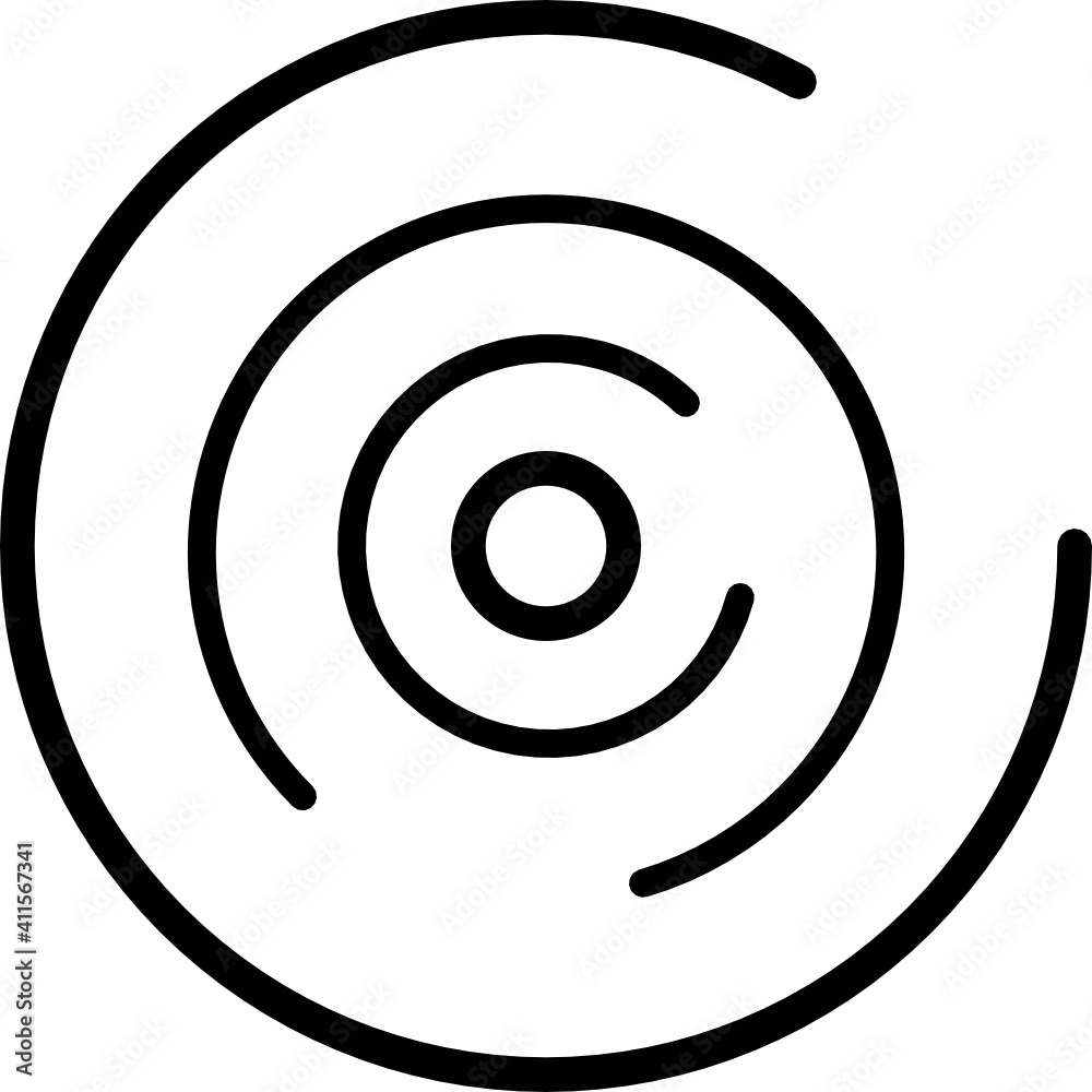 Disc (digital) music multimedia vector modern simple line stroke graphic icon Disc (digital) music multimedia vector modern simple line stroke graphic icon
