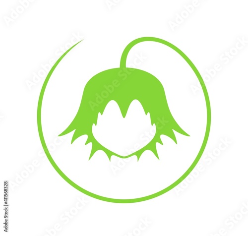 Hazelnut logo. Isolated hazelnut on white background