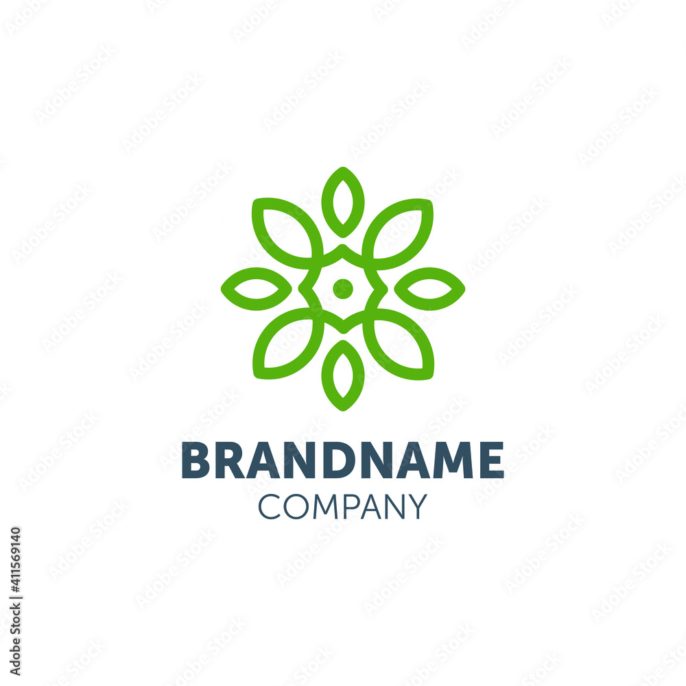 Flower logo design with geometry Flower logo design with geometry