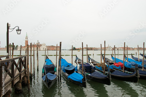 The gondola, typical boat of the city of Venice, Italy, Europe.