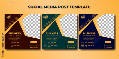 Set of Social media post template. Business conference banner design. good template for online advertising design.