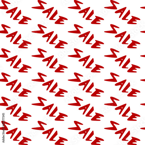 seamless pattern consisting of the repeating word sale in red and white colors