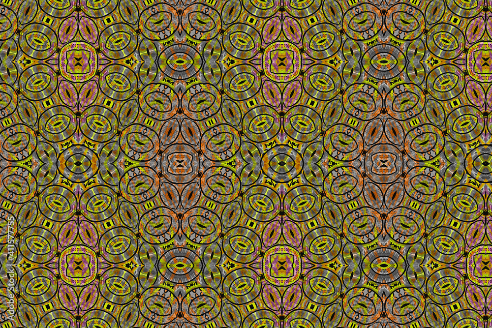Colorful African fabric - Seamless pattern, illustration 