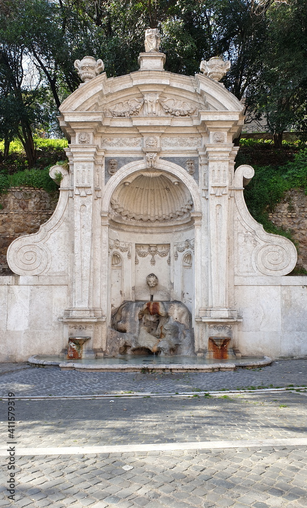 Fountain of the Prison in Trastevere in Rome, Italy