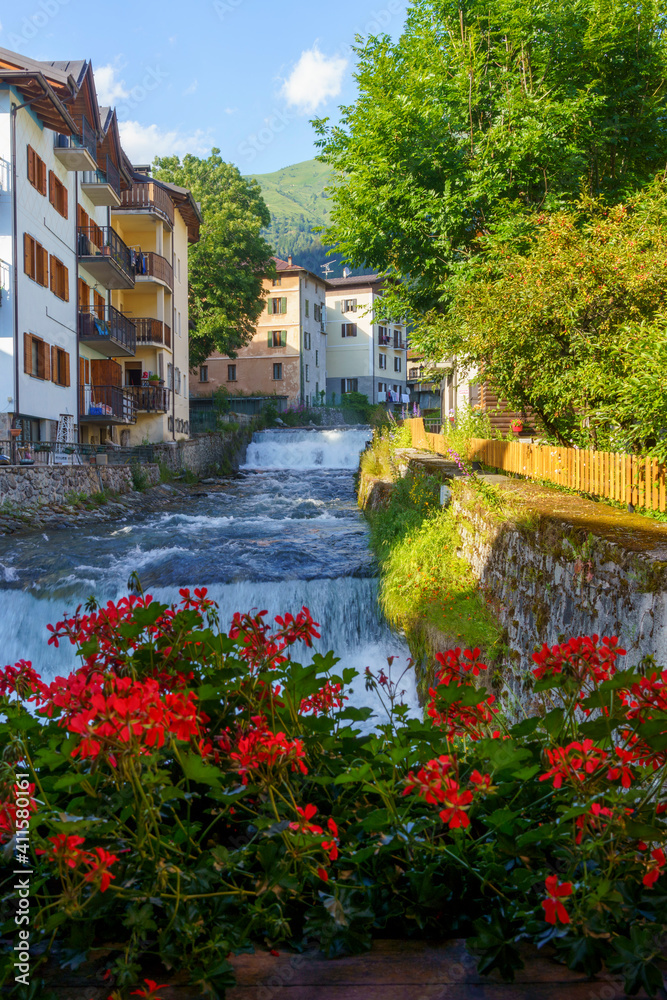 Fototapeta premium Ponte di Legno, old town in Brescia province, italy