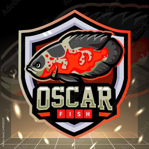 Oscar tiger fish mascot. esport logo design
