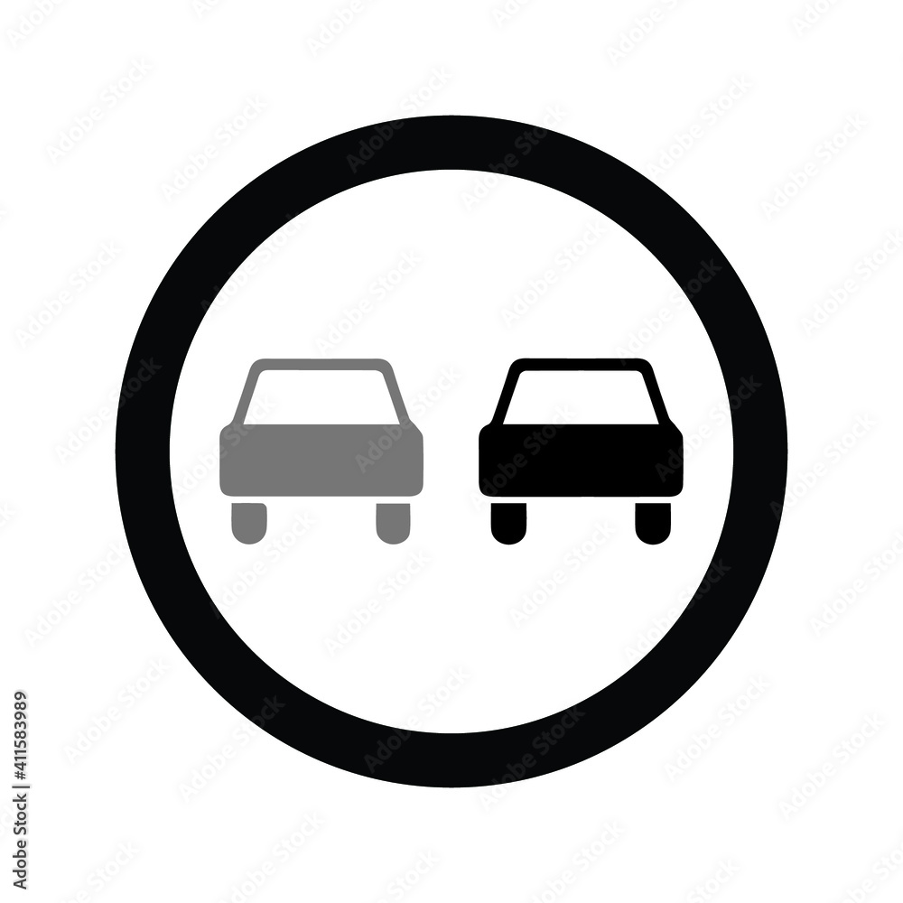 traffic sign allowed to overtake vector icon eps 10