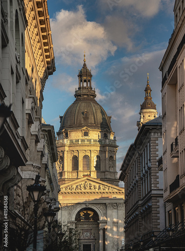 View on the famous St. Stephen's Basilica in Budapest