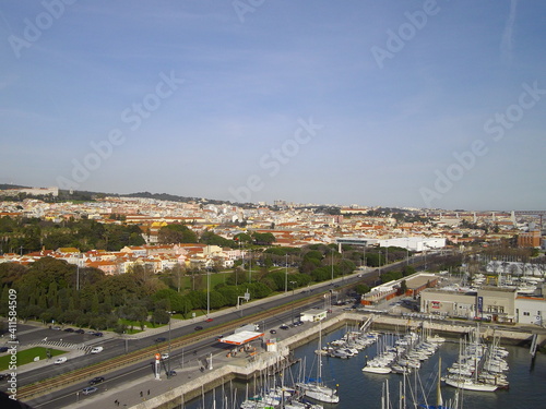 Vue aérienne depuis la tour de Belem, Lisbonne