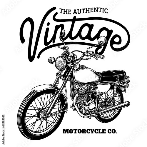 vector of classic custom motorcycle badge