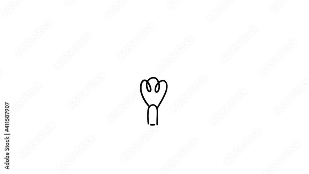 Hand drawn animated light bulb invention or idea concept. Doodle light bulb footage.