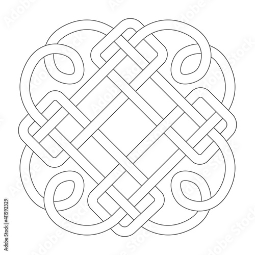 monochrome icon with Celtic knot ethnic art ornaments