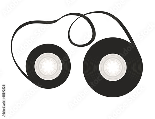 Compact tangle tape for video cassette or audio cassette vector illustration on white background