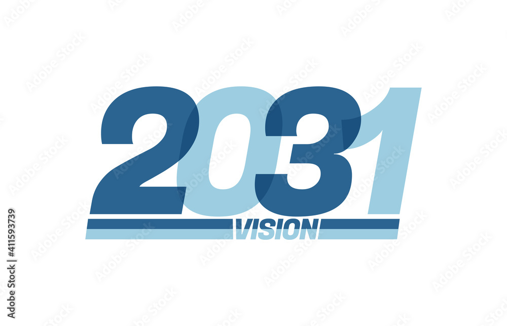 Happy new year 2031. Typography logo 2031 vision, 2031 New Year banner Happy new year 2031. Typography logo 2031 vision, 2031 New Year banner