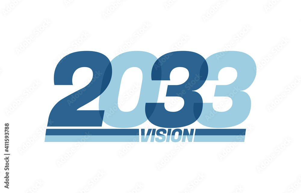 Happy new year 2033. Typography logo 2033 vision, 2033 New Year banner Happy new year 2033. Typography logo 2033 vision, 2033 New Year banner