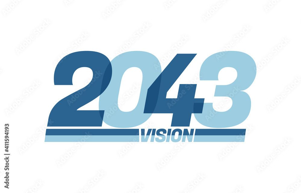 Happy new year 2043. Typography logo 2043 vision, 2043 New Year banner Happy new year 2043. Typography logo 2043 vision, 2043 New Year banner