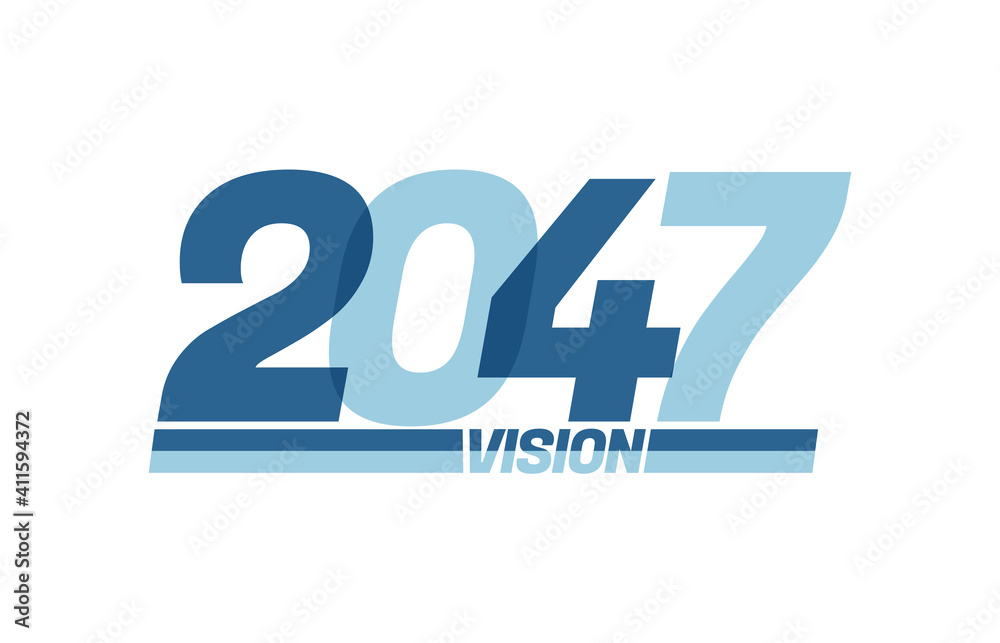 Happy new year 2047. Typography logo 2047 vision, 2047 New Year banner Happy new year 2047. Typography logo 2047 vision, 2047 New Year banner