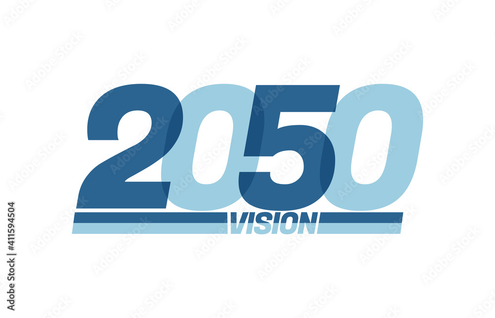 Happy new year 2050. Typography logo 2050 vision, 2050 New Year banner Happy new year 2050. Typography logo 2050 vision, 2050 New Year banner