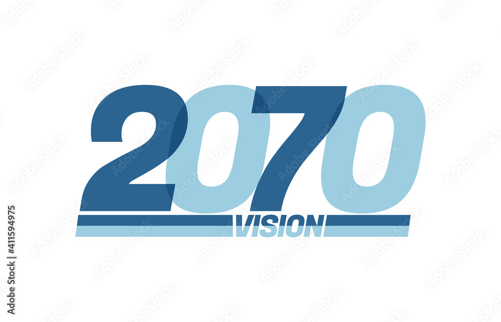 Happy new year 2070. Typography logo 2070 vision, 2070 New Year banner Happy new year 2070. Typography logo 2070 vision, 2070 New Year banner