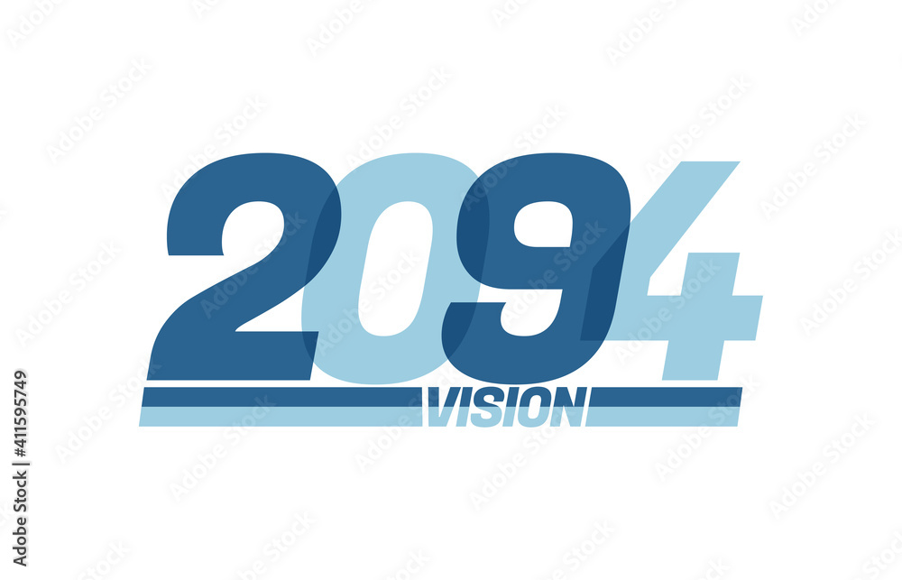 Happy new year 2094. Typography logo 2094 vision, 2094 New Year banner Happy new year 2094. Typography logo 2094 vision, 2094 New Year banner