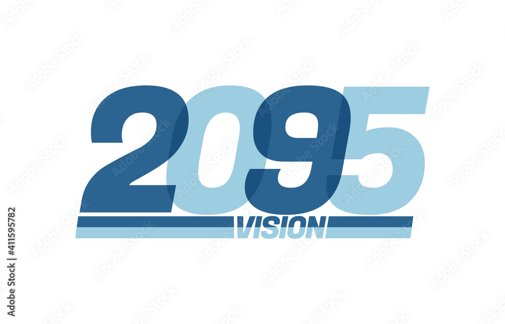 Happy new year 2095. Typography logo 2095 vision, 2095 New Year banner Happy new year 2095. Typography logo 2095 vision, 2095 New Year banner