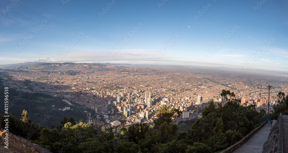panorama view of the city of Bogota from monserrate