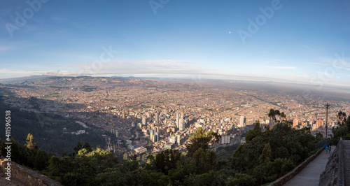 panorama view of the city of Bogota from monserrate