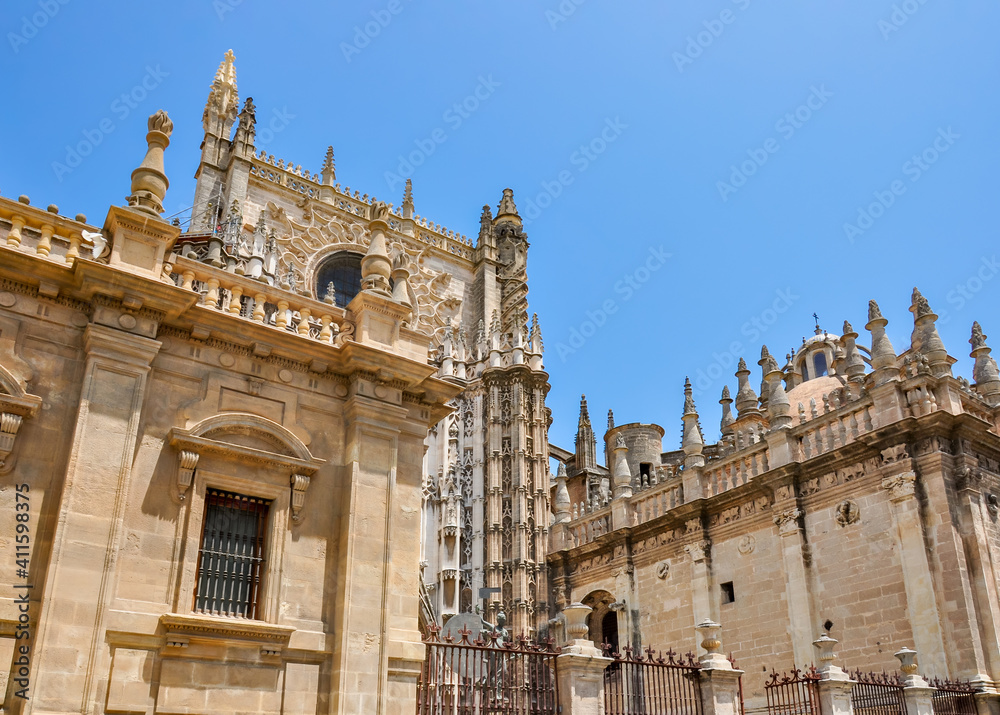 Seville Cathedral facade in Andalusia, Spain Seville Cathedral facade in Andalusia, Spain