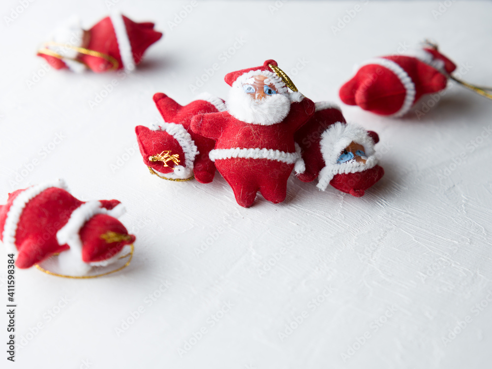 custom made wallpaper toronto digitalSanta Claus dolls on white background.