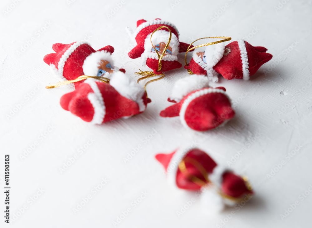 custom made wallpaper toronto digitalSanta Claus dolls on white background.