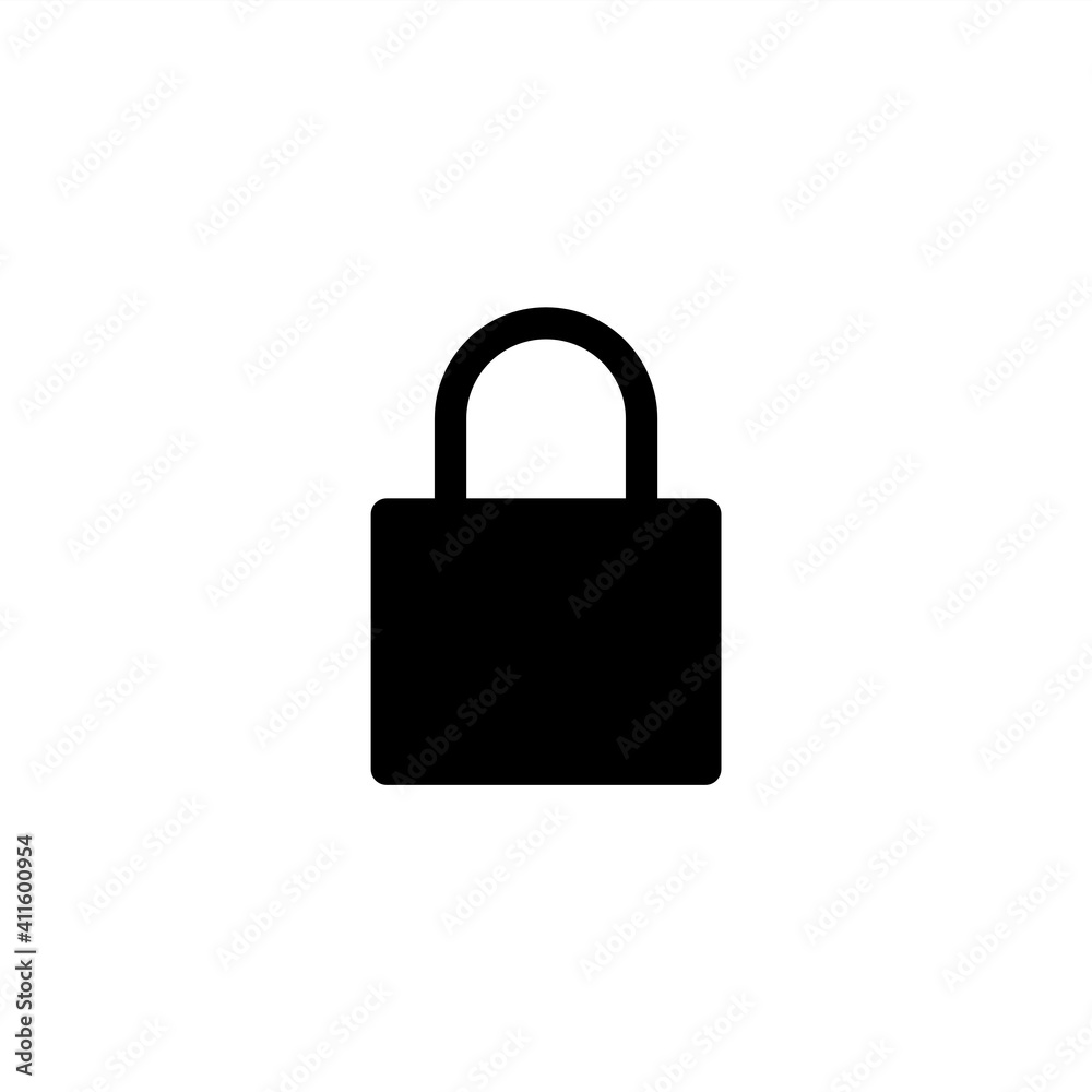 Padlock icon in glyph or solid black style. Vector Padlock icon in glyph or solid black style. Vector