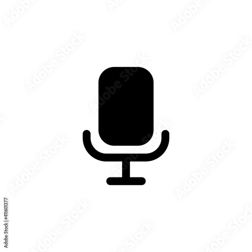 Canvas Print Voice recorder icon in glyph or solid black style. Vector