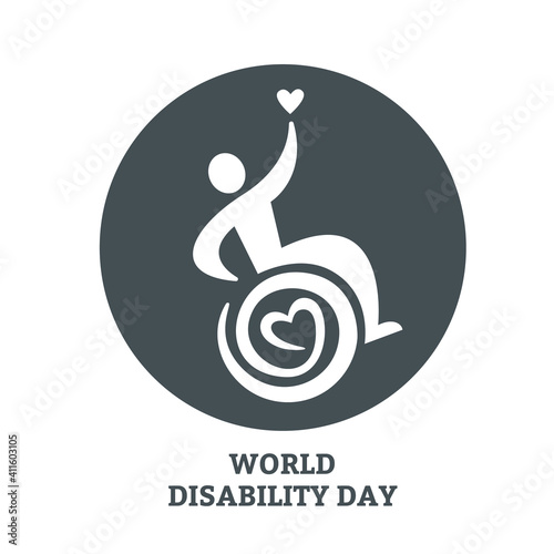 Passionate Disability People Support Logo. Wheel Chair Logo Illustration.
