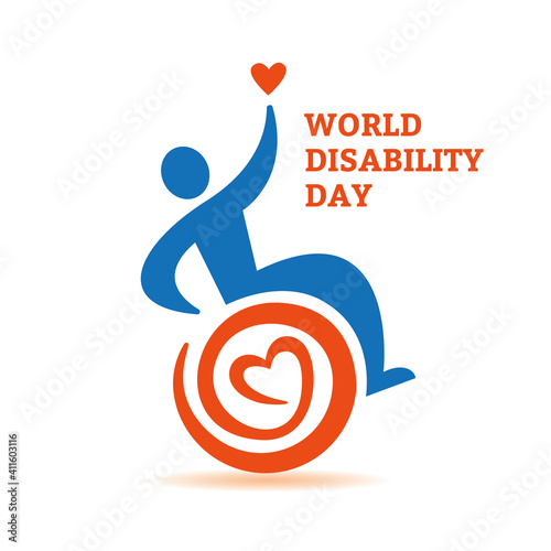 Passionate Disability People Support Logo. Wheel Chair Logo Illustration.