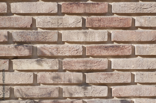 Clinker brick wall. Finishing brickwork for laying out. Can be used as a background.