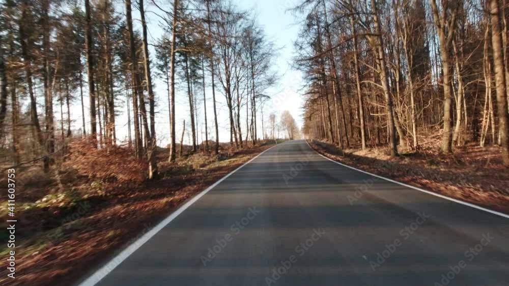 a countryside street filmed from a motorbike fast a countryside street filmed from a motorbike fast