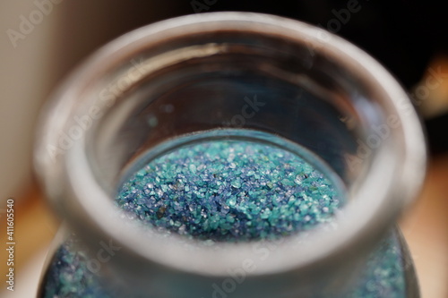 bottle with colored sand