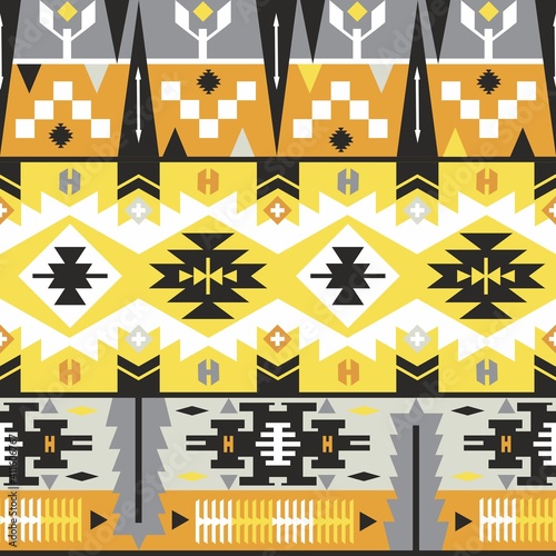 Native aztec seamless pattern. Tribal colorful design