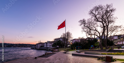 Panoramic view of Istanbul Bosphorus from Beylerbeyi.
