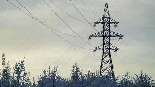 power lines in the field
