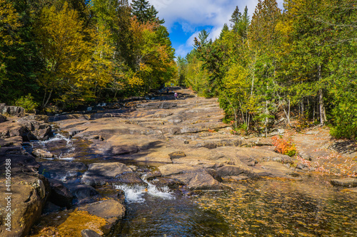 The  cascades   a cute waterfall in Mauricie National Park  Quevec  Canada  on a beautiful fall day