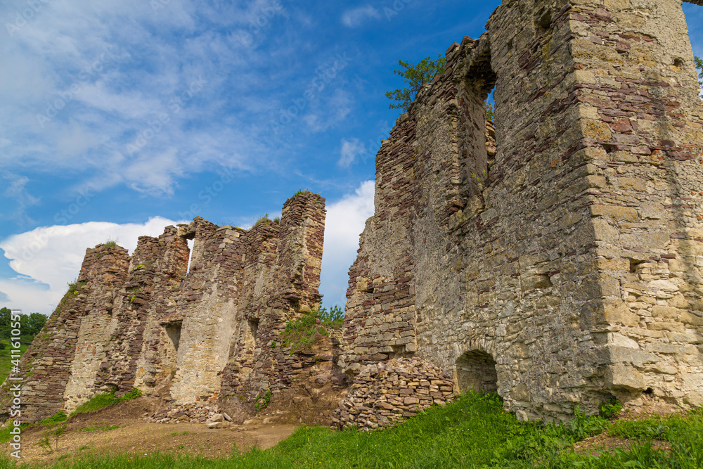  Ruins of ancient Pidzamochok castle. Ukraine.