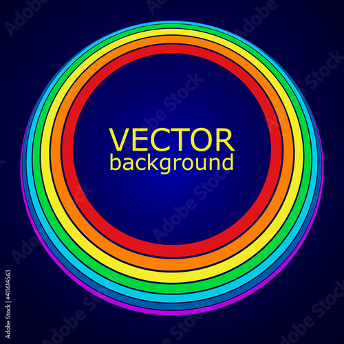 rainbow abstract circle on a dark background