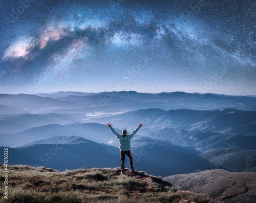 Happy man on the mountain p...