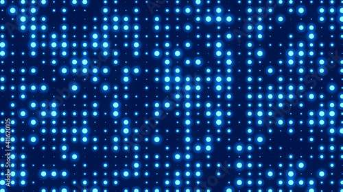 Dot  white blue pattern screen led light gradient texture background. Abstract  technology big data digital background. 3d rendering.