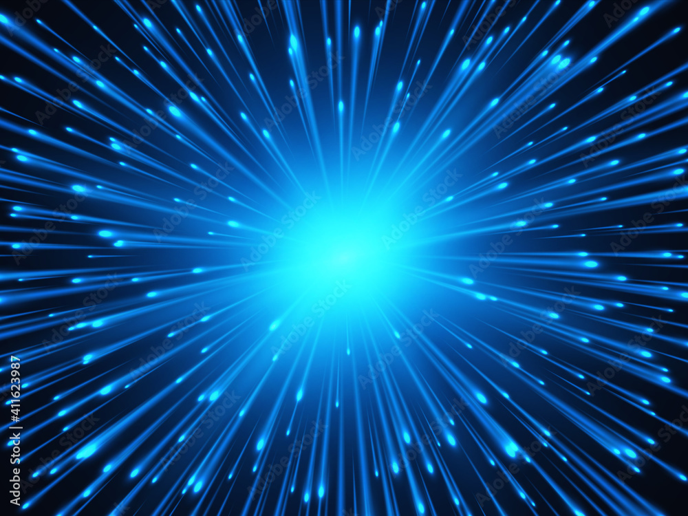 High speed. Abstract explosion background. Vector illustration.