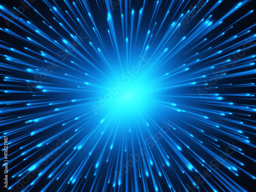 High speed. Abstract explosion background. Vector illustration.