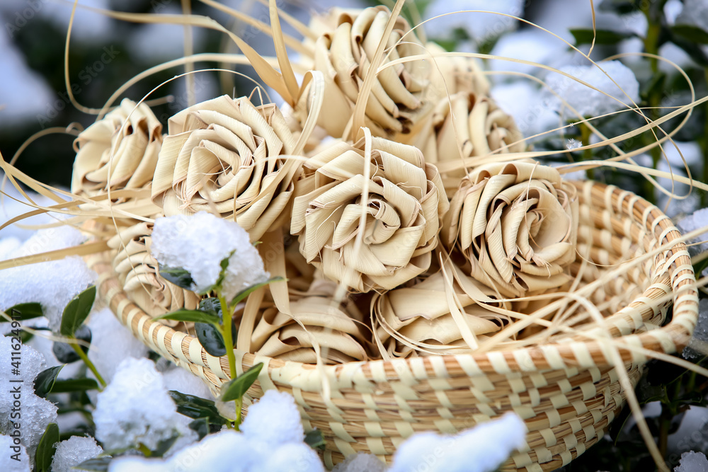 Fototapeta premium Palmetto roses in snow